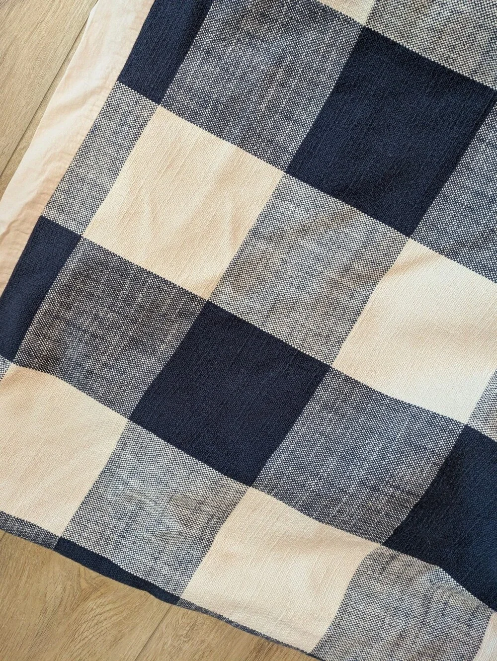 Pottery Barn Navy Bryce KING/CAL Duvet Cover Buffalo Check Plaid Cabin Lodge